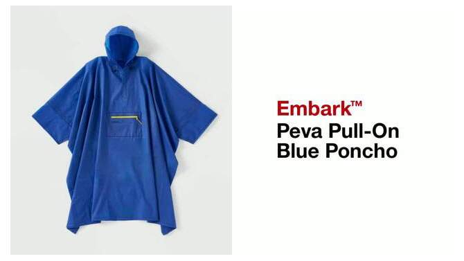 Peva Pull-On Blue Poncho - Embark&#8482;, 2 of 5, play video