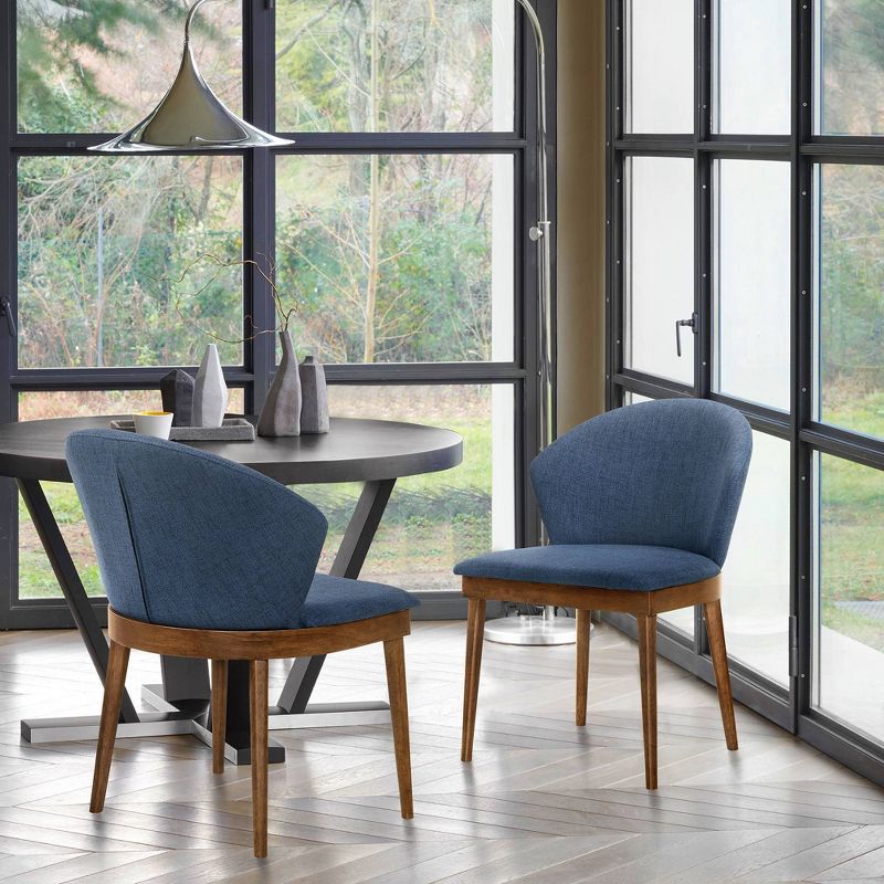 Set of 2Juno Fabric Wood Dining Chairs - Armen Living, 2 of 10