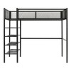 Loft Bed with 4-Tier Shelves, Metal Bedframe with Storage Shelf and Grid Guardrail for Adults Teens Kids - 4 of 4