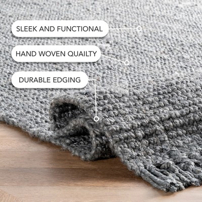 Handmade Braided Jute 4' x 6' Reversible Area Rug in Gray