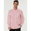 INSPIRE CHIC Men's Long Sleeves Button Down Polka Dots Shirt - 2 of 4