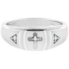 Pompeii3 Mens Diamond Cross Wedding Ring 10k White Gold - 2 of 4