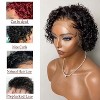 Jessie's Wig Short Curly Wigs Pixie Cut Lace Front Wig 6 inch Human Hair 13X1 Human Hair Wigs Lace Front Wig Plucked Pixie Curly Wigs for Women - 2 of 4