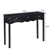 Costway Console Table Hall table Side Table Desk Accent Table 3 Drawers Entryway Black - 2 of 4