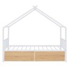 Full/Twin Size House-Shaped Metal Platform Bed Frame with Twin Size Trundle Bed/ Drawers 4S -ModernLuxe - 4 of 4