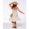 Deux par Deux Girl Sleeveless Linen Dress White and Sage Striped - 4 of 4
