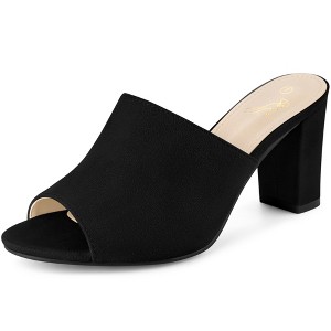 Perphy Women Slip on Chunky Heels Mules Slide Sandals - 1 of 4