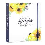 Outshine Co Premium Sunflower Recipe Binder Gift Set with 20 Full Page Recipe Paper, 36 Recipe Cards, 12 Recipe Dividers, 24 Labels