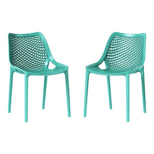 WestinTrends Playa Outdoor Stackable Modern Plastic Dining Chairs (Set of 2) - 1 of 4