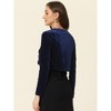 INSPIRE CHIC Women's Cocktail Party Open Front Long Sleeve Cropped Velvet Shrug Cardigan - 4 of 4