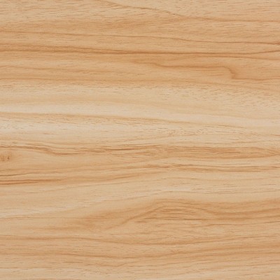 Mid-Century Modern Natural Brown Pine & MDF End Table with Rattan Door