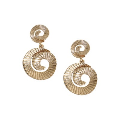 SOHI Women's Metallic Swirl Drop Earrings