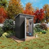 Hrinhom 60.3"W Metal Outdoor Storage Shed, Tool Shed with Pitched Roof and Lockable Door - 2 of 4