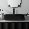 ELECWISH Black Ceramic Bathroom Sink, 19" x 15" Above Counter Porcelain Vessel Sink with Black Faucet and Pop up drain Combo, Rectangle - 2 of 4