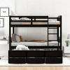 Streamdale Twin over Twin Wood Bunk Bed with Trundle and Drawers, Espresso - 2 of 4