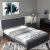 WhizMax Bed Frame with Type-C & USB Ports, Wooden Slats Support, Linen Fabric Wrap, No Box Spring Needed, Easy Assembly - 3 of 4
