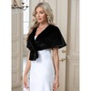 INSPIRE CHIC Women's Retro Winter Bridal Wedding Cropped Faux Fur Shawls - 3 of 4
