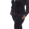 Women's Plus Size 2 Piece Velour Tracksuit Set - White Mark - 3 of 4