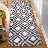 Soft Shaggy Diamond Runner Rug, Non-Slip Plush Carpet for Bedroom, Kids' Room & Living Room, Machine-Washable Fluffy Floor Mat - 3 of 4