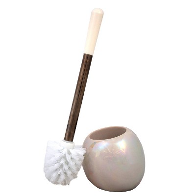 beige toilet brush holder