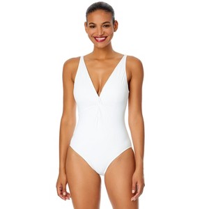 Women's Live In Color Plunge Twist One Piece Swimsuit - 1 of 4