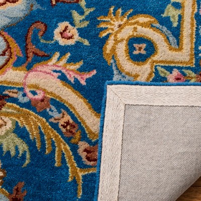 Hand-Tufted Blue and Ivory Wool Rectangular Area Rug, 4' x 6'