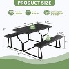 Outdoor Picnic Table and Bench Set, All Weather Camping Picnic Tables, for Outdoors Camping Backyard Deck Patio Poolside Dining Party, Black - 2 of 4