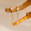 Cubic Zirconia Earrings - 14K Gold Plated Cubic Zirconia CZ Wedding Earrings for Women Bridal Bridesmaid - 4 of 4