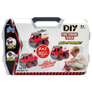 Misco Toys DIY 3-In-1 Fire Engine Truck - 54pc Assembly Kit, Rescue Vehicles, 6+ - 1 of 4