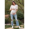 Pinkblush Light Blue Distressed Cutout Maternity Straight Leg Ankle Jeans - 2 of 4