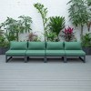 LeisureMod Chelsea 4-Piece Outdoor Patio Sectional Set – Black Powder-Coated Aluminum, Cushions, Weather-Resistant - 3 of 4