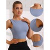 Allegra K Women's Built-In Bra Backless Fitness Workout Tank Tops - 3 of 4