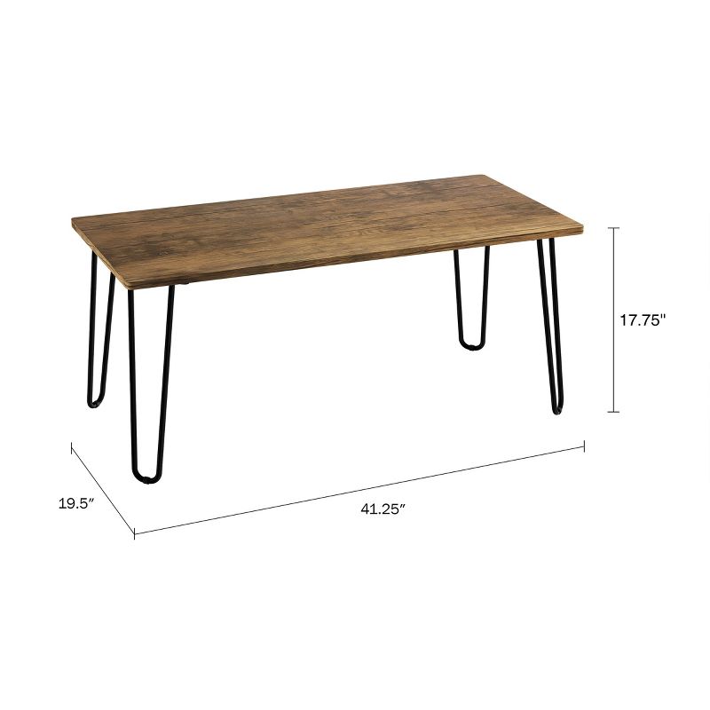 Lavish Home Modern Coffee Table with Hairpin Legs - Modern Industrial, 2 of 8