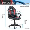 Techni Mobili Kids Gaming and Student Racer Chair w/ Wheels - image 4 of 4