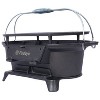 Okak Oval Bbq Grill with Cast Iron Frame, Portable Grill with Tabletop Cast Iron Skillet, Durable Charcoal Grills for Camping, Hiking, Picnics, Black - 4 of 4