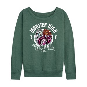 Women's - Monster High - Alumni Art Lightweight French Terry Wide Neck Long Sleeve Shirt - 1 of 4