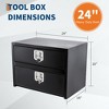 24" Metal Truck Tool Box, 2 Tier Tool Chest Organizer with Lock & Keys, Underbody Truck Box, Waterproof Truck Bed Toolbox for Pick Up, Deck Box - 3 of 4