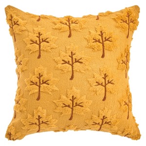 REGALWOVEN Maple Leaves Embroidery Soft Plush Throw Pillow Covers  1 Pc - 1 of 4