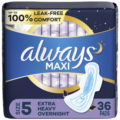 Always Maxi Pads, with Wings, Size 1, 36 CT