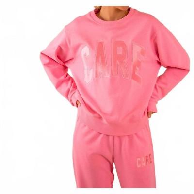 Women's 90‚Äôs Baggy Care Crewneck Sweatshirt - Care Tucker