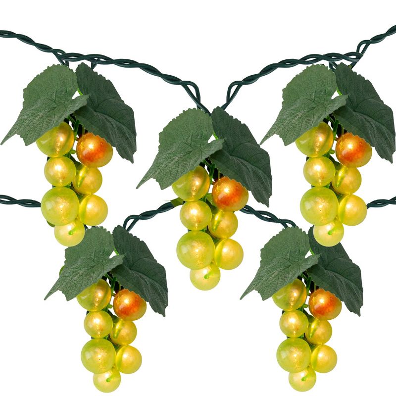 Northlight 5-Count Green Grape Cluster Outdoor Patio String Light Set, 6ft Green Wire, 1 of 4