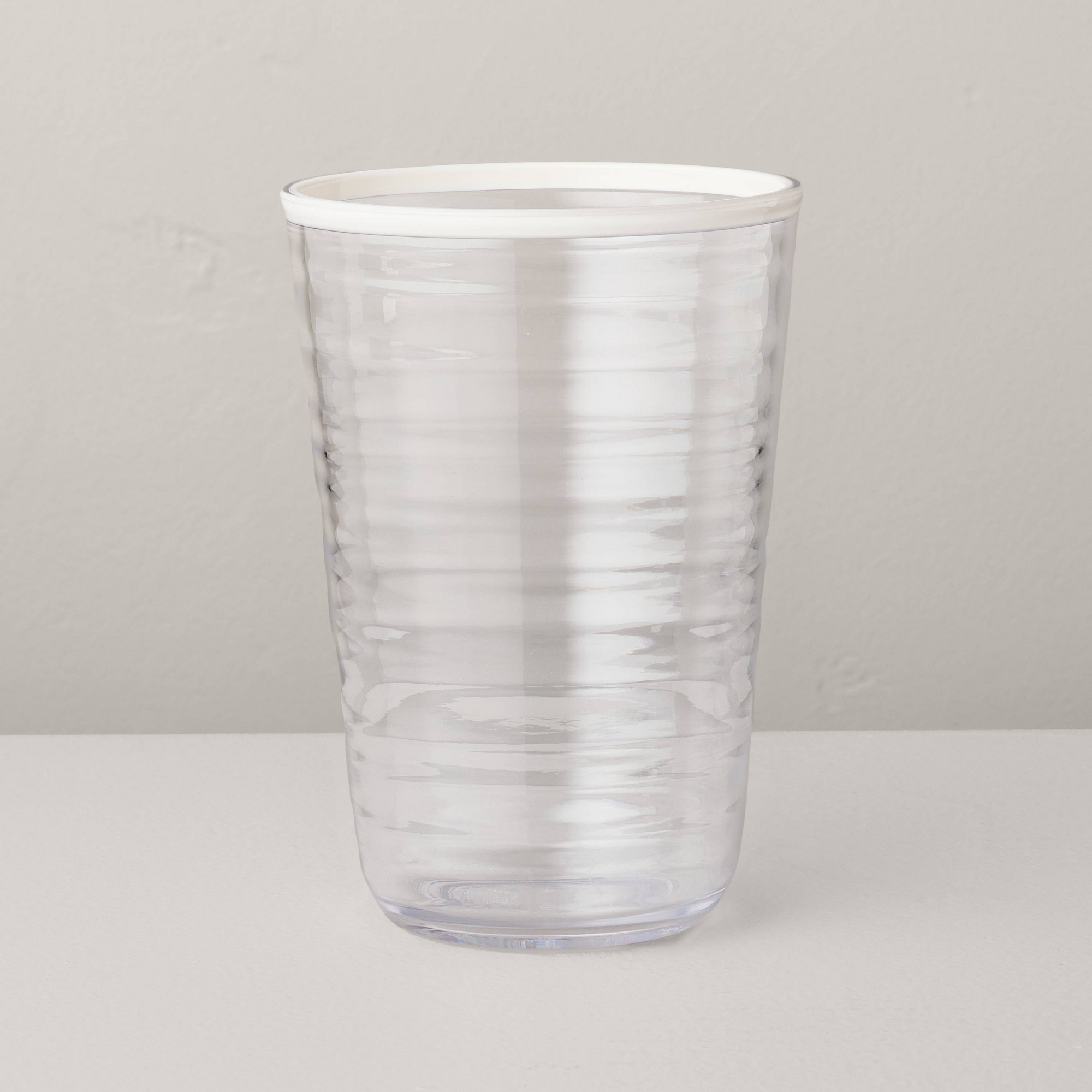 22 fl oz Tritan Plastic Tall Glass White - Hearth & Hand™ with Magnolia