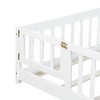 Sapphtopaz Kids Bed Frame, Rubber Wood Floor Bed with Safety Guardrails for Toddlers & Kids' Bedrooms (Twin/Full Size) - 2 of 4