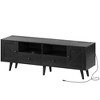 HDZNVF Wood TV Stand with Power Outlets, Modern Entertainment Center for TVs Black 59in W - 3 of 4
