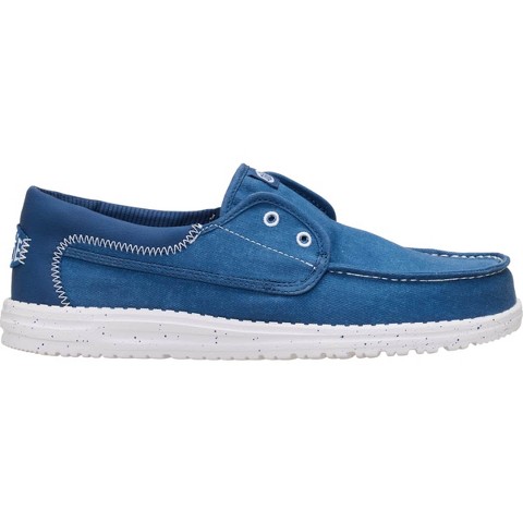 HEYDUDE Men Wally Cru Stretch Canvas , Ensign Blue/Multi, 12