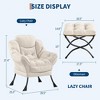 Lazy Chair with Folding Ottoman,Modern Large Accent Lounge Armchair with Side Pocket,Comfy Leisure Sofa Reading Chair,for Bedroom - 2 of 4