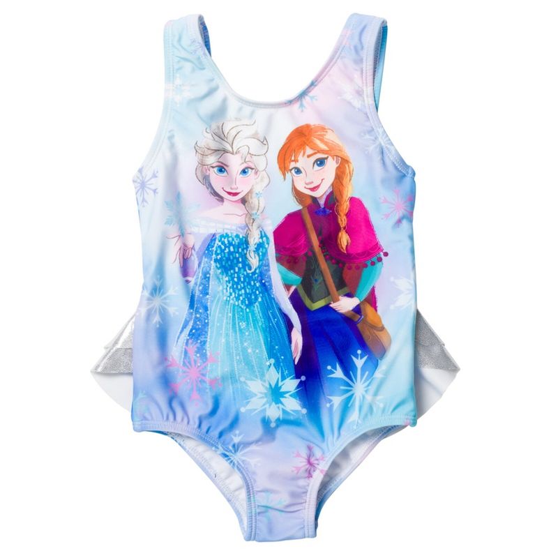 Disney Frozen Elsa Anna Girls One Piece Bathing Suit Little Kid to Big Kid, 1 of 8
