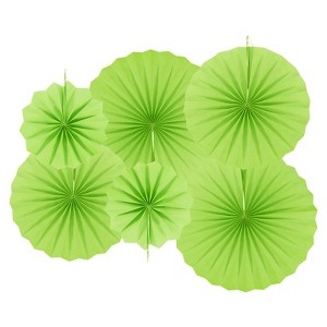 Unique Bargains Paper Decorative Festive Durable Hanging Paper Fans with Clip 12 Pcs - 1 of 4