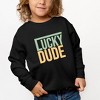 The Juniper Shop Block Checkered Lucky Dude Toddler Graphic Sweatshirt - 2 of 3