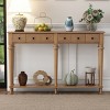 60" Retro Slim Console Table,Farmhouse Entryway Table with 4 Drawers and Open Shelf for Hallway,Living Room-Baofuwish - 2 of 4